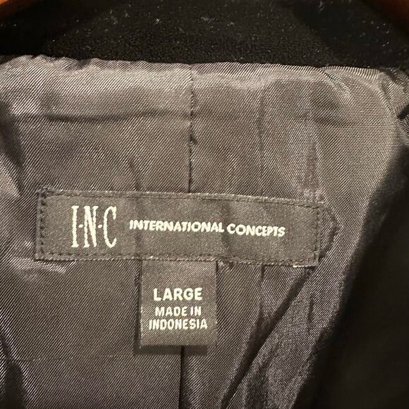 INC Velvet Blazer Shawl Collar Holiday Office Jacket Size L - Picture 9 of 11
